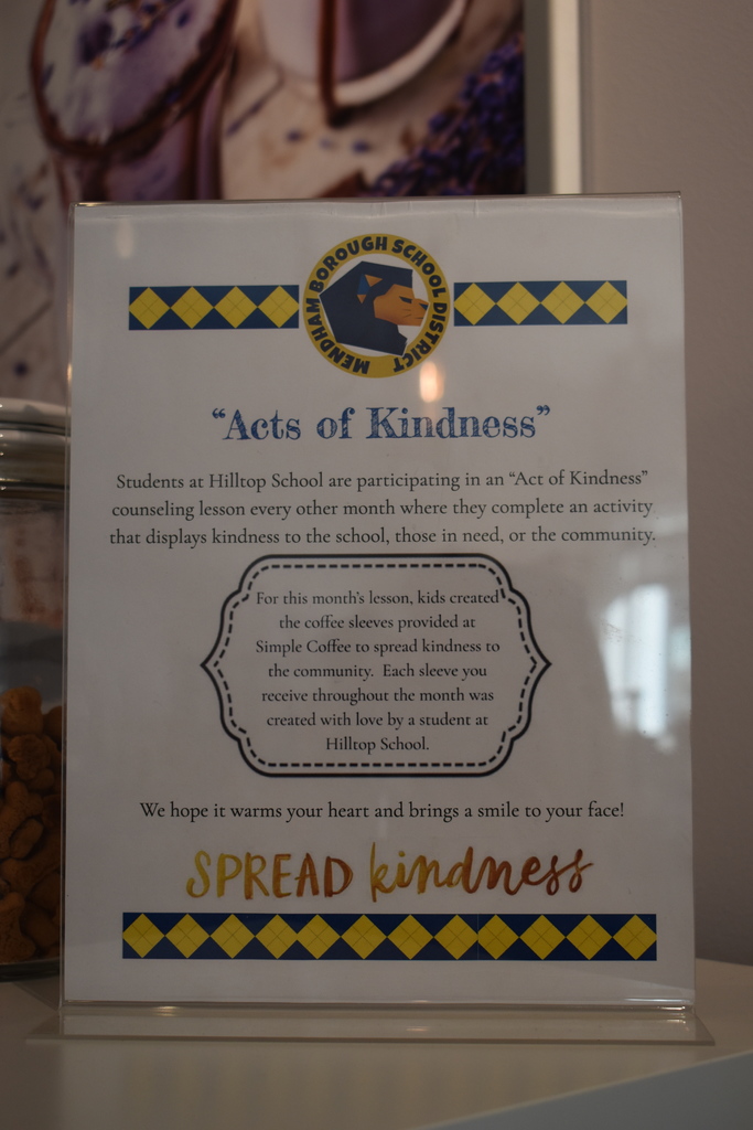mendhamborosd's tweet photo. Today @mendhamborosd administration began their day with coffee and messages of kindness. Thank you Simple Coffee and Dr. Carly Fisher for your support in spreading kindness throughout our community. #mendhamboroschools #lionspride #simplecoffee https://t.co/dS6Dle5hXj