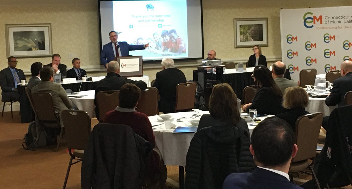 EducateCT's tweet photo. Dr. @teachcardona joined @CCM_ForCT for a discussion on PK-12, incld SPED "redesign", innovative shared services, &amp; fostering collaboration &amp; #StrongPartnerships between BOEs &amp; municipal leaders to accelerate the growth &amp; success of students, districts &amp; communities. #LearnGrowCT https://t.co/0I7H173trX