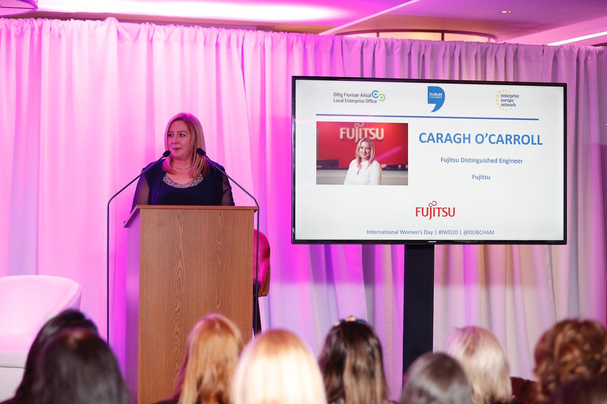 fujitsu_ie's tweet photo. "I believe it’s important for all of us to act. As part of our commitment to the UN #SustainableDevelopment goals, in particular #SDG5, we are committed to achieving gender parity and to improving the gender balance of our workforce." Strong opening words from our @caragh1 #IWD20 https://t.co/sn7eds0Mbk