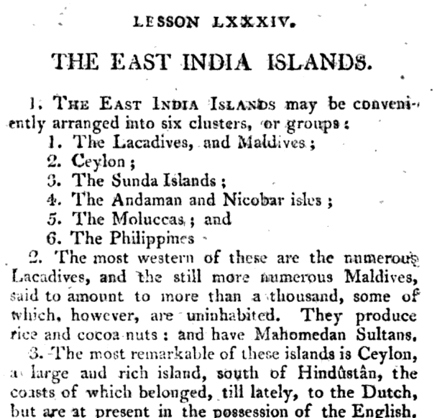 Third and final components that has Ceylon ( Sri Lanka) and other smaller islands. What was amusing for me was Philippines being part India. Note, one of the prof's argument was that S. Lanka could not have been accommodated within 'India' but we can see that it actually was.