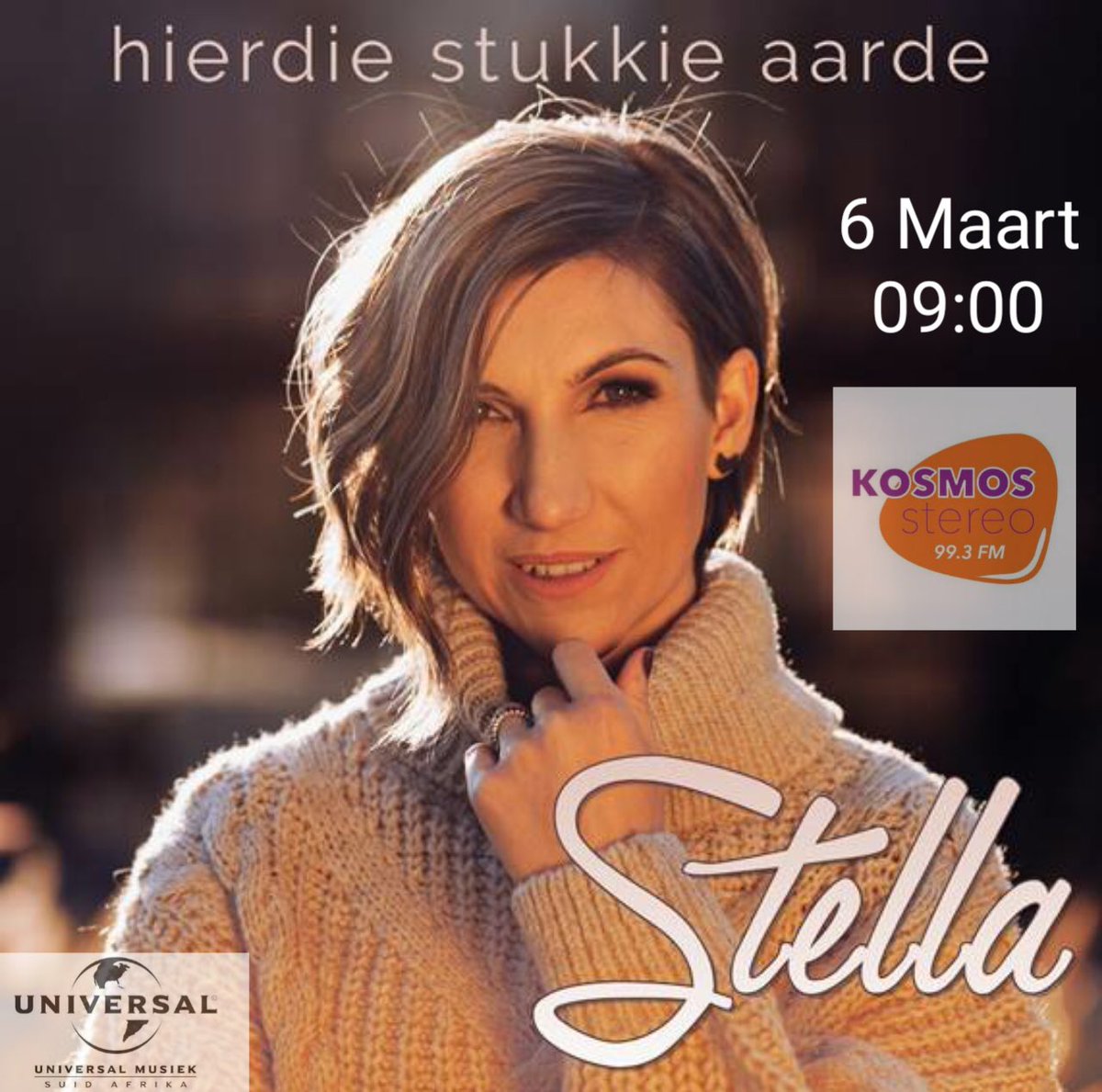 Ek gesels more oggend, 9am op <a href="/KosmosStereo/">99.3fm Kosmos Stereo</a> oor my enkelsnit #HierdieStukkieAarde vanaf my album #EkKiesJou . X