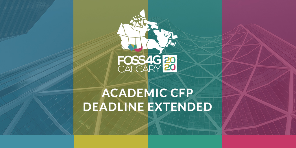 foss4g's tweet image. Relax! You&apos;ve got more time. The #FOSS4G2020 Academic Call For Proposals deadline has been extended to May 1st, 2020. 
Learn More: 2020.foss4g.org/speakers/