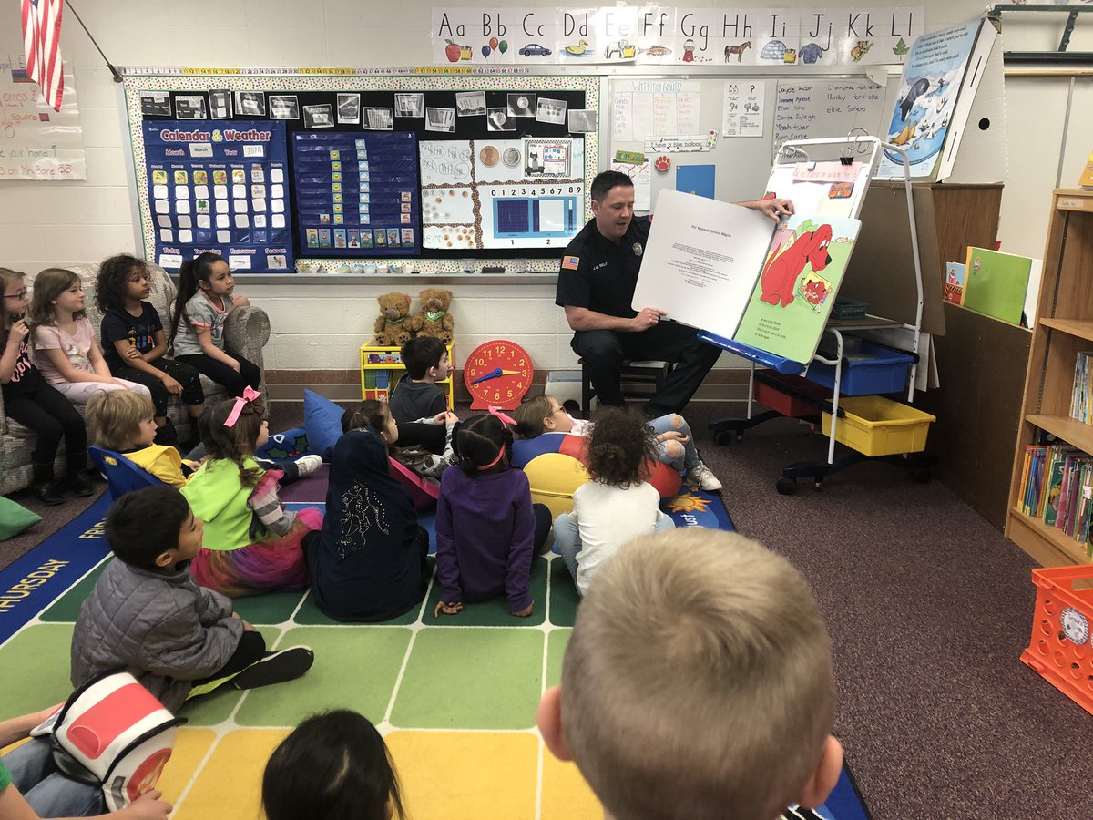 Loved having our firefighter friend come to read for #lovepfreadingmonth #bctigers
