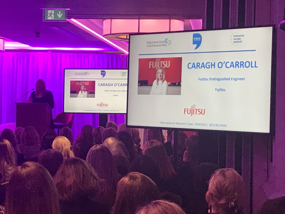 productionPeop's tweet photo. “Believe in yourself” - good advice from Caragh O’Carroll of @Fujitsu_ie sponsoring #WD20 @DubCham @Loc_Enterprise https://t.co/8UmQbwh1XD
