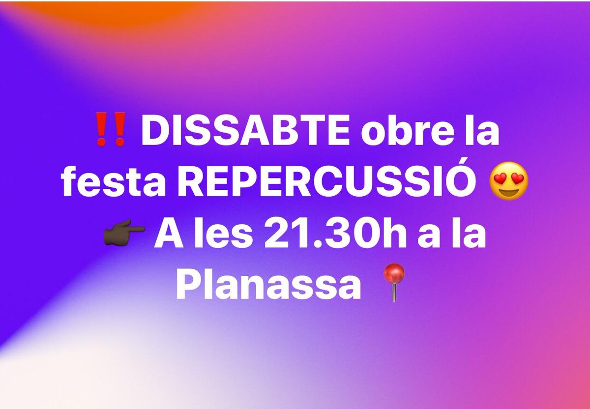 Estem molt contentes perquè Dissabte es suma a la festa REPERCUSSIÓ PALAMÓS 😍 Obriran la PUNXADA FEMINISTA que farem després a Ca l'Agustí 🕺💜 🥳

👉🏿 Dissabte 7 a partir de les 21.30h, no t'ho perdis‼️

#gfpc #punxadafeminista #djfeminista #palamós #repercussiopalamos