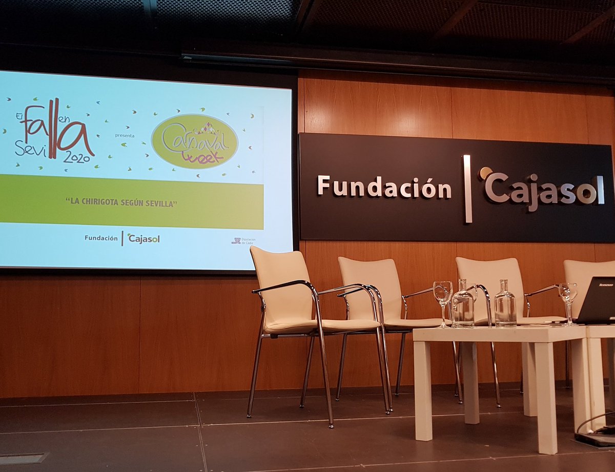 FallaEnSevilla's tweet photo. "La chirigota según Sevilla"
En breves minutos dará comienzo la cuarta y última sesión de #CarnavalWeek, el ciclo de sesiones culturales en la semana de El Falla en Sevilla, cuyo evento principal tendrá lugar los días 6, 7 y 8 de marzo.
#carnavaldecadiz #ElFallaEnSevilla2020 https://t.co/mSaFO56yeM