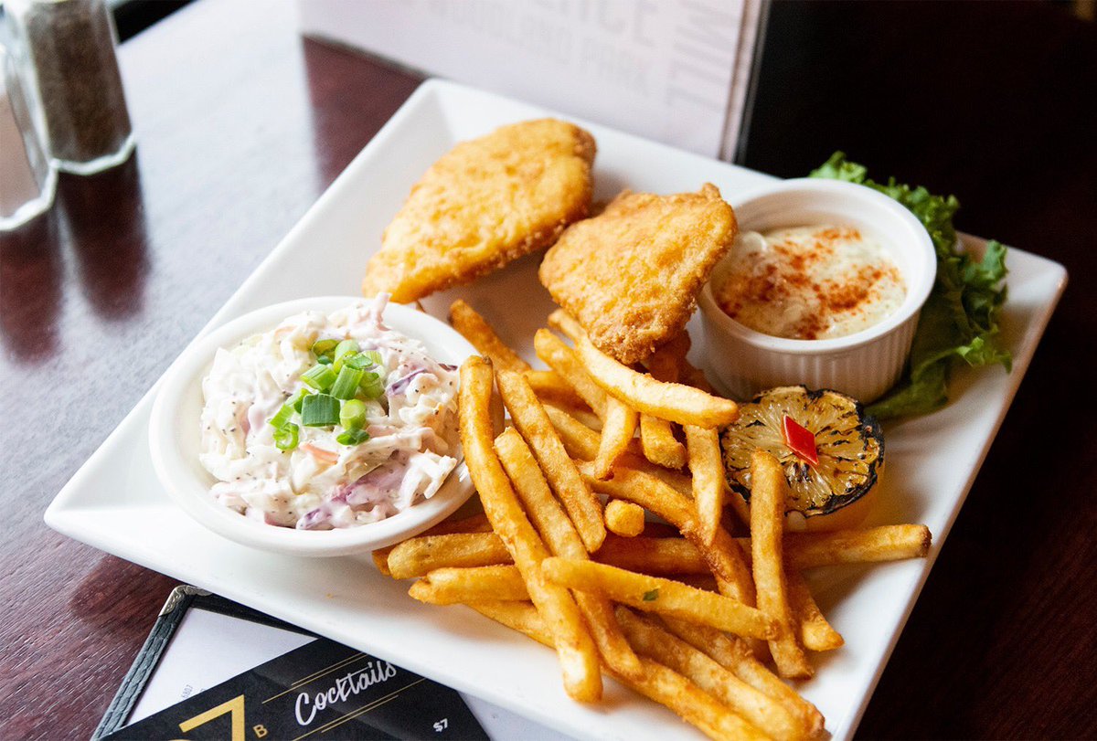 07_Pub's tweet photo. Due to popular demand, we will feature all of our fish options, including beer battered cod on our dinner menu through April 12! #the07 https://t.co/YIEg0SojLc