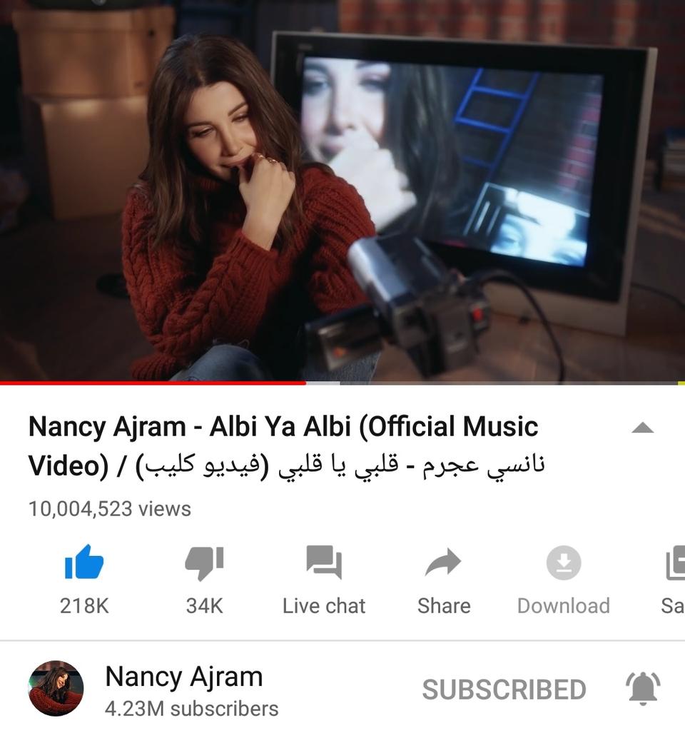 10 Million Views For #ALBIYAALBI Music Video 💥✌🏻 
Congrats <a href="/NancyAjram/">Nancy Ajram</a> 😍