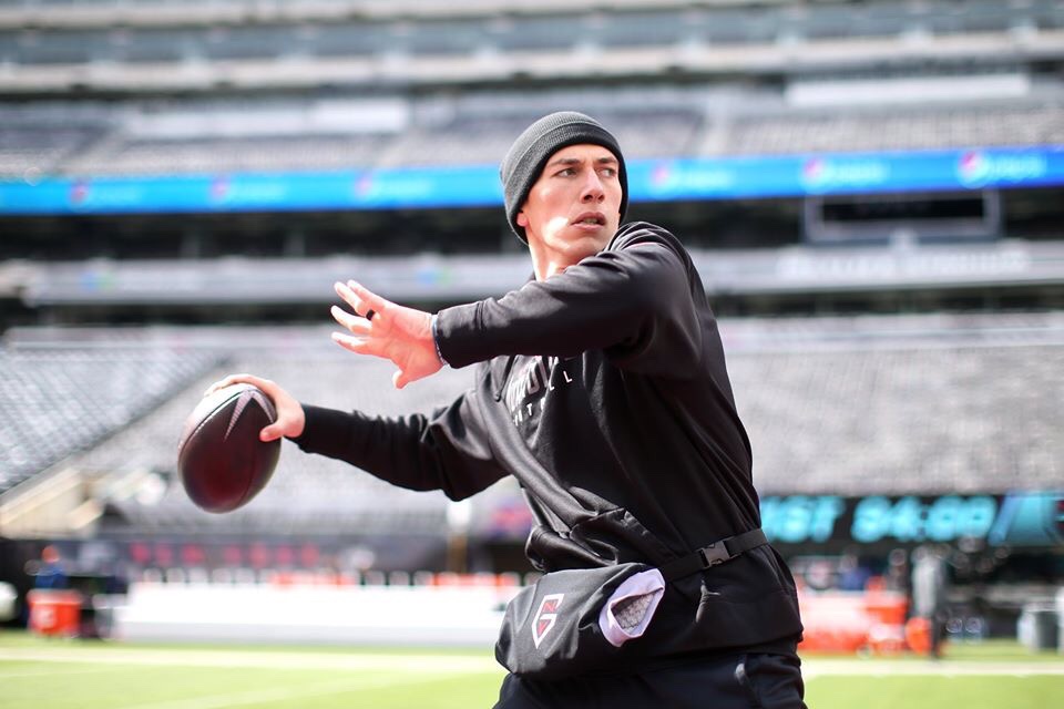 ETAMUCOB's tweet photo. Saturday, Feb 29th, #TAMUCCOB alum Luis Perez, TAMUC Division II National Champion Quarterback, in his first start, led the XFL New York Guardians to a 17-14 win over the LA Wildcats. https://t.co/2KRk0zBChK