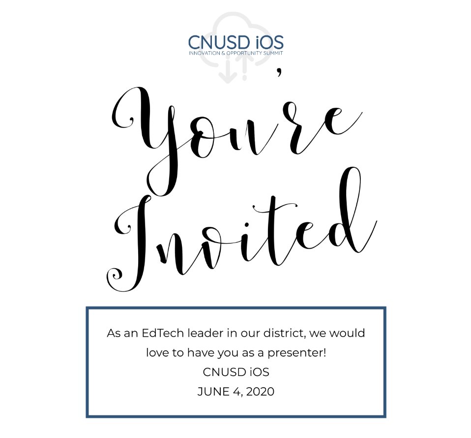 mrsumscience's tweet photo. Invitation accepted! Submitted my proposal(s?!) @CNUSDInnovatEDU - one of them is crazy!
Or is it just me?
Planning on another #SummerofPD https://t.co/GSh0jidO3t