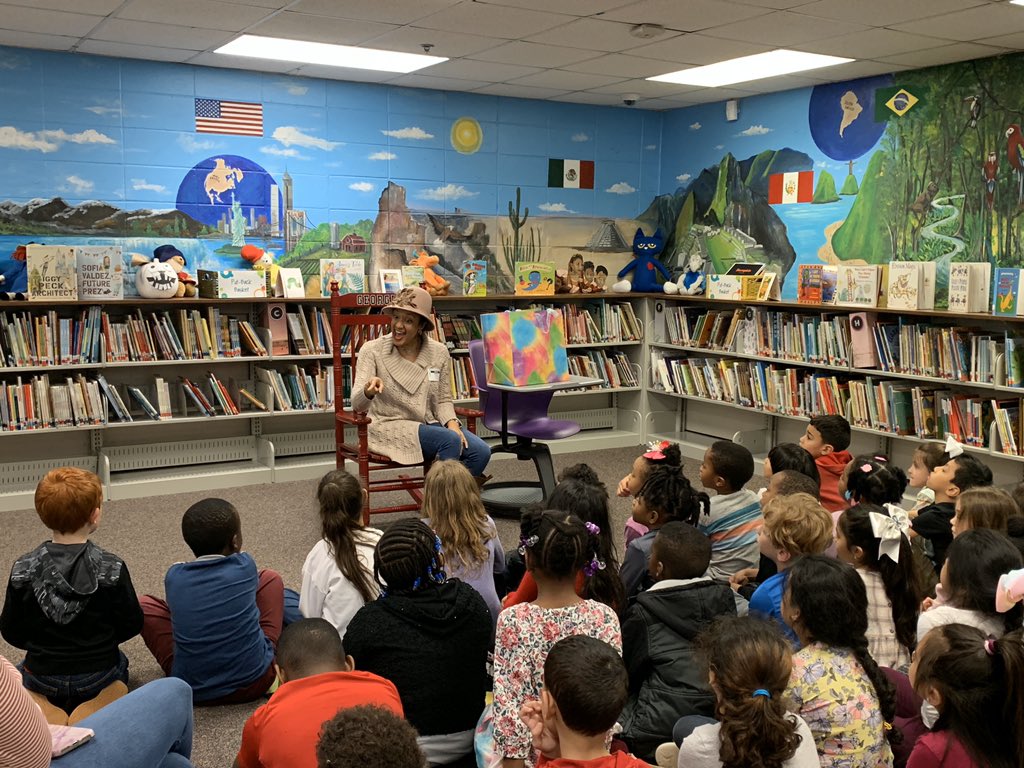 GrowingFirst's tweet photo. Today @Peachtree_ES first graders met real author Kimberly McGill to listen to how she wrote and published her first book! #uniqueduckfeet  #authorvisit #firstgrade https://t.co/Bp1VPtNAbT