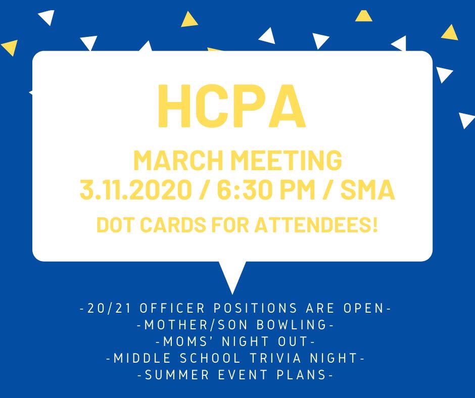All HCA parents are welcome!