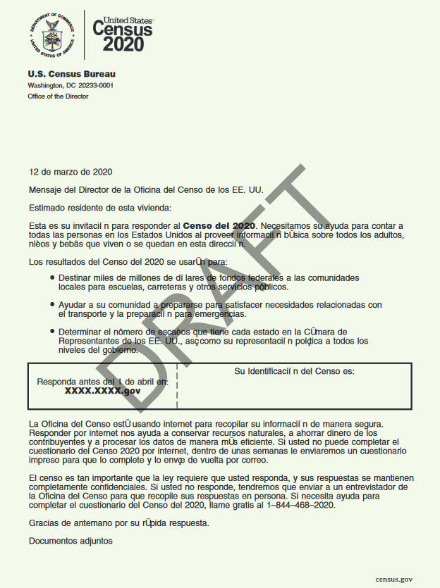 hansilowang's tweet image. Immune yourself from #2020Census misinformation by taking a look at what the official Census Bureau letters coming to most U.S. households around March 12 look like👇