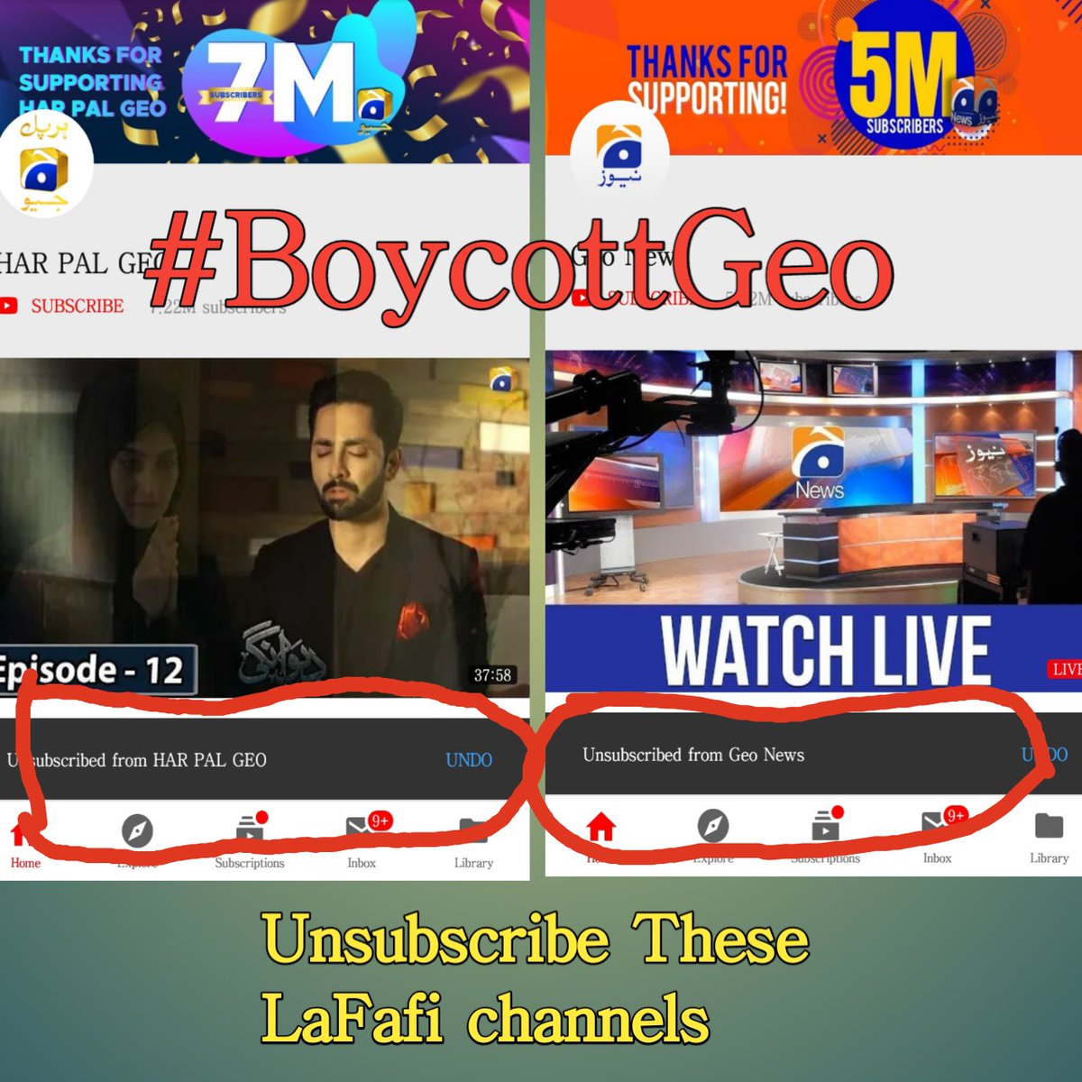 itxprincesadeeq's tweet photo. @Haqeeqat_TV I've just unsubscribed their YouTube channels and also request all you that Lets start hashtags for #UnsubscribeGeo in addition to #BoycottGeo
And unsubscribe their channels and do not watch their new dramas.
#WeRejectMeraJismMeriMrzi
#merajismmerimerzi
#KhalilUrRahmanQamar https://t.co/u9ShOe8TFo