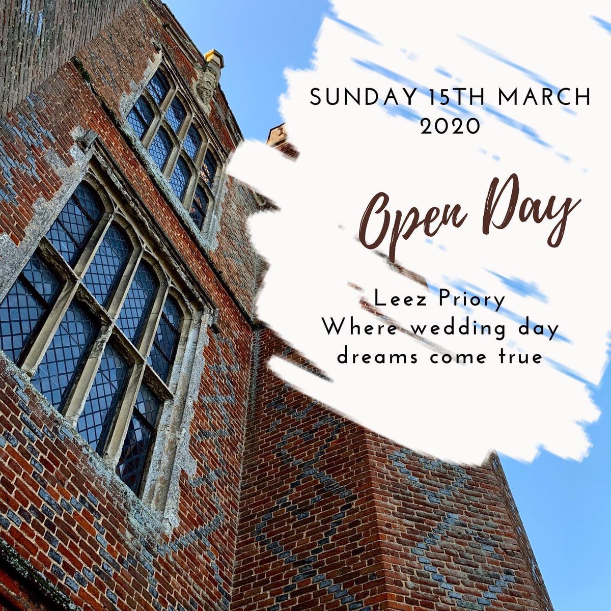 O p e n  D a y

We open our doors once again for one of our popular Open Days next Sunday!

To book your appointment, please email, call or DM us today to secure your place, take the first step into planning your special day 🥰

info@leez-priory.co.uk
01245 362555 / 07825 773458
