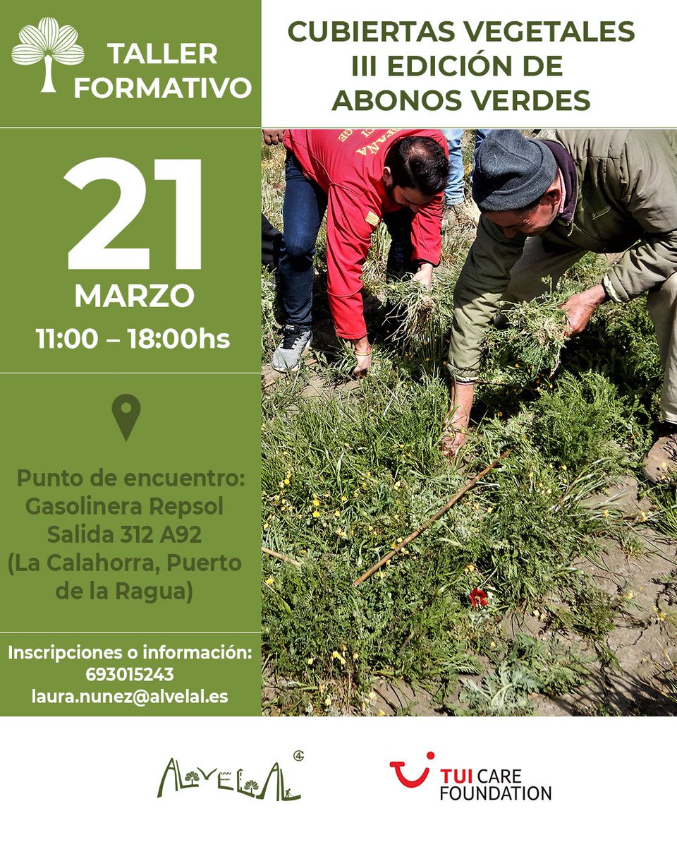 AlVelAl_4R's tweet image. Prox. talleres formativos en Baza, Noroeste de Murcia y Ferreira celebrados dentro del proyecto Destination AlVelAl que llevamos a cabo con TUI Care Foundation. Descubre cómo gestionar la cubierta vegetal en cultivo de almendro y olivar. #agriculturaregenerativa #cubiertavegetal