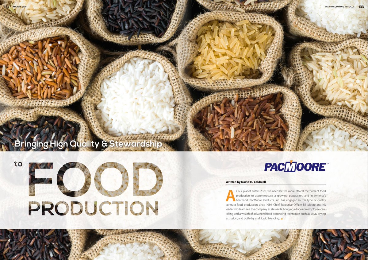 PacMoore was featured in Manufacturing in Focus Magazine! Learn more here about what we do, the value we place on our people, and how our mission of "Passionately growing our people so we can be exceptional at feeding the world" plays into our work! mags.manufacturinginfocus.com/mag/MIFMar2020…