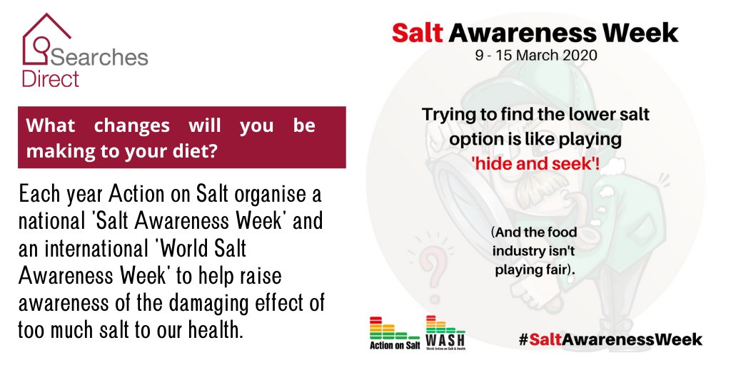 #saltawarenessweek starts next week, each year Action on Salt organise a national 'Salt Awareness Week' and an international 'World Salt Awareness Week' to help raise awareness of the damaging effect of too much salt to our health. What changes will you be making to your diet?