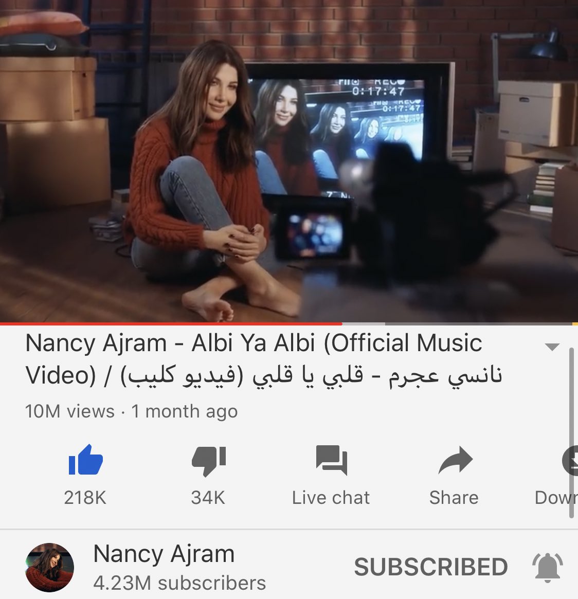 Nournabil__'s tweet photo. كليب #قلبي_يا_قلبي يتخطى حاجز الـ 10 مليون مشاهدة على اليوتيوب 😍❤️@NancyAjram https://t.co/OEN8xhiEv4
