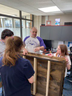 BhPrep's tweet photo. #PREP students working hard to install the high top table for @Sfairman413 in Learning Services! @bhschools #MichEd https://t.co/5HRyuDpMXx
