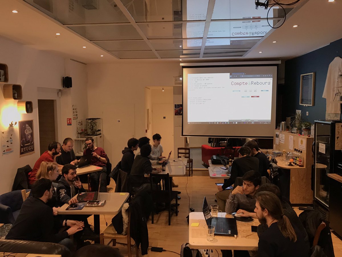 Our KSP event « EurêKerbal » has begun at <a href="/EurekafeTLS/">Eurekafe Toulouse</a>, also thanks to <a href="/KSC_fr/">KerbalSpaceChallenge</a> and <a href="/dakitess/">Dadkitess</a> !
Co organized with <a href="/mr_vieux/">VieuxMr</a> <a href="/Arnoswald/">Arnold Oswald</a> 👾