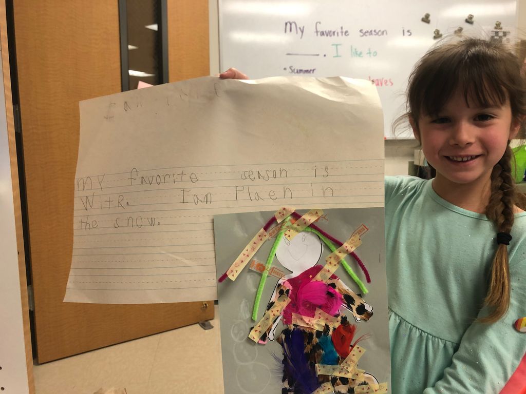 TechieCari's tweet photo. Kinder students picked their favorite season, made clothing, and then wrote about it! Way to go Kinder! #makerspace #kinder #scienceandwriting https://t.co/3ZiETtB0wO
