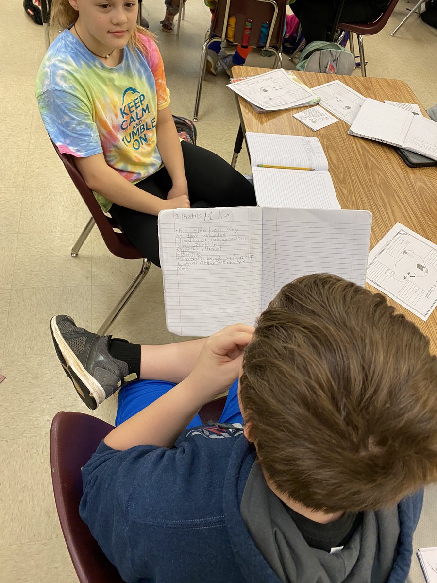 heather_honea's tweet photo. My students enjoyed @DiscoveryEd #SOSstrategy 3 truths and a lie as they watched a video on electricity! They really tried to stump one another! #DECreekPeek @lhenderson_5th @ChloeRomeo813 @ClarkCreekSTEM https://t.co/ogVfxSAnqq