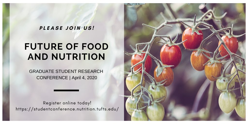 FoodNutr_Conf's tweet photo. Don't forget to register for this year's conference! Tufts students receive 50% off with code TUFTS50.

Click here to register: https://t.co/zHhcm7DxFe | @TuftsNutrition @TuftsPH @GreenTufts @FletcherSchool #food #sustainability #agriculture #environment #research #nutrition https://t.co/EpIwsC07re