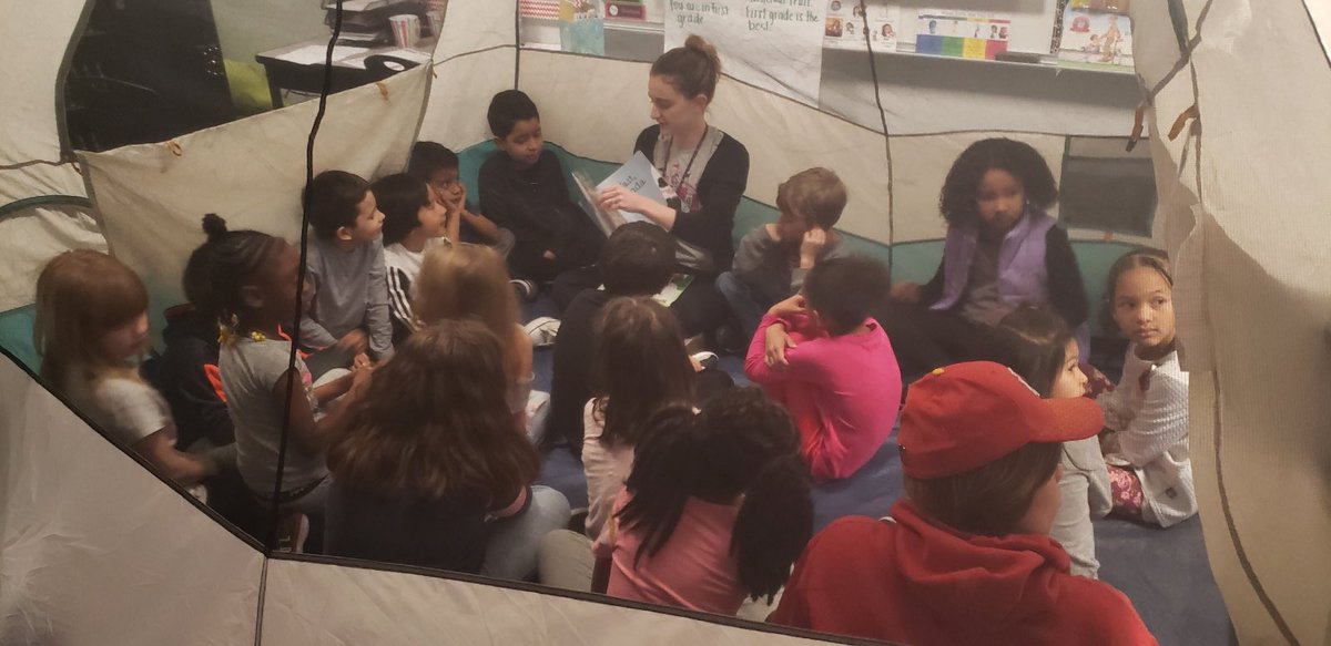 Mrsjennstephens's tweet photo. We had guest readers come to Camp Read A Lot. They even read to us inside our tent! Thank you to @cp_knightsPE @msbeebemath @MrsMcMurray5th and Ms. Guiot. #ISDstrong #cpfirst #ISDstrong https://t.co/Q1CsGrMwPY