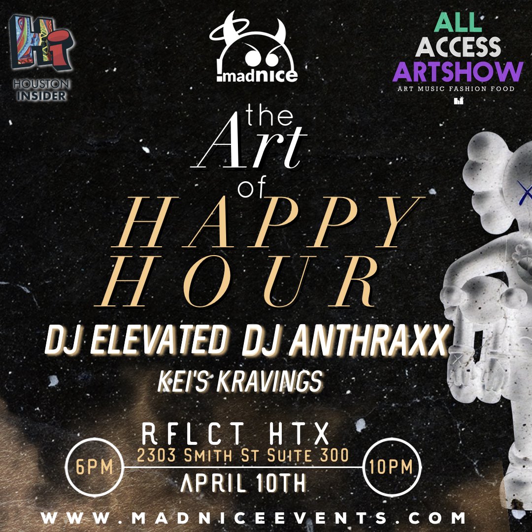 MadNiceEvents's tweet photo. AAAAANNNNNNDDDDD Like that we 🚲
The Art of Happy Hour is a new art experience in Houston! Where we're merging our love for visual art and happy hour! RSVP below! 🥳 Tell a friend!
#MadNiceAOHH #MadNiceWAV
——————————MN ——————————
https://t.co/LKwVt6nij2 https://t.co/c8Bw98fSSQ
