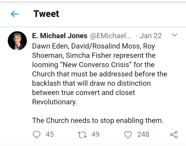 And I know what anti-Semitism is. Bishop Rhoades's condemnation of it was necessary because of the ongoing online hatred spewed by E. Michael Jones, who lives in his diocese, and by numberless others. ...