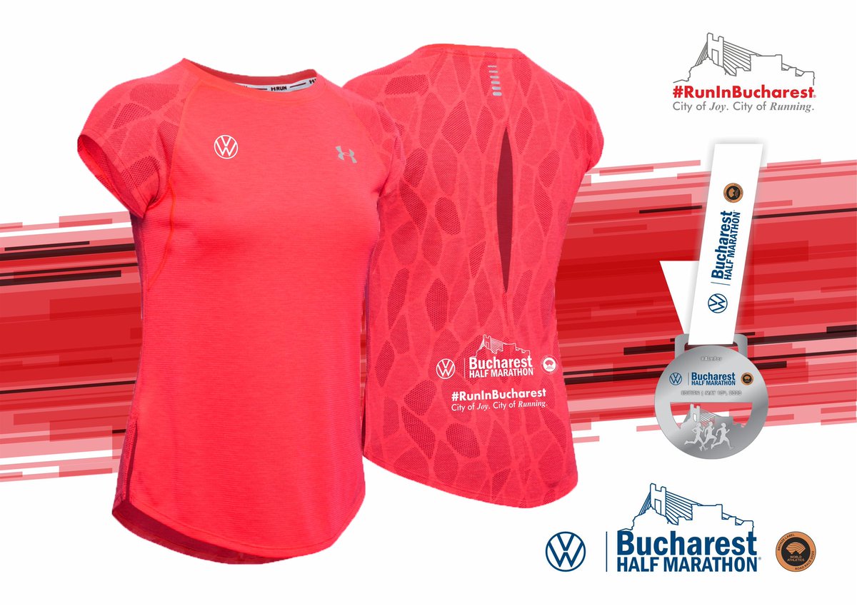 RunInBucharest's tweet photo. Did you register for the @VolkswagenRo #Bucharest Half Marathon?
Here are the Medal &amp; Ladies' Official T-Shirt
@UnderArmourRO
#AimFar #Bucharest21km #RunInBucharest
https://t.co/HGWpXcSHQe https://t.co/KQImfLzmuz