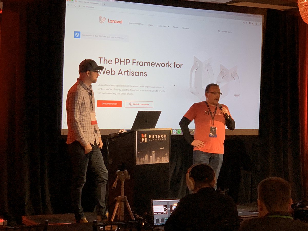 pureux's tweet photo. @JasnK introducing @taylorotwell of #Laravel at #MethodConf https://t.co/wZAZ8HHrn6
