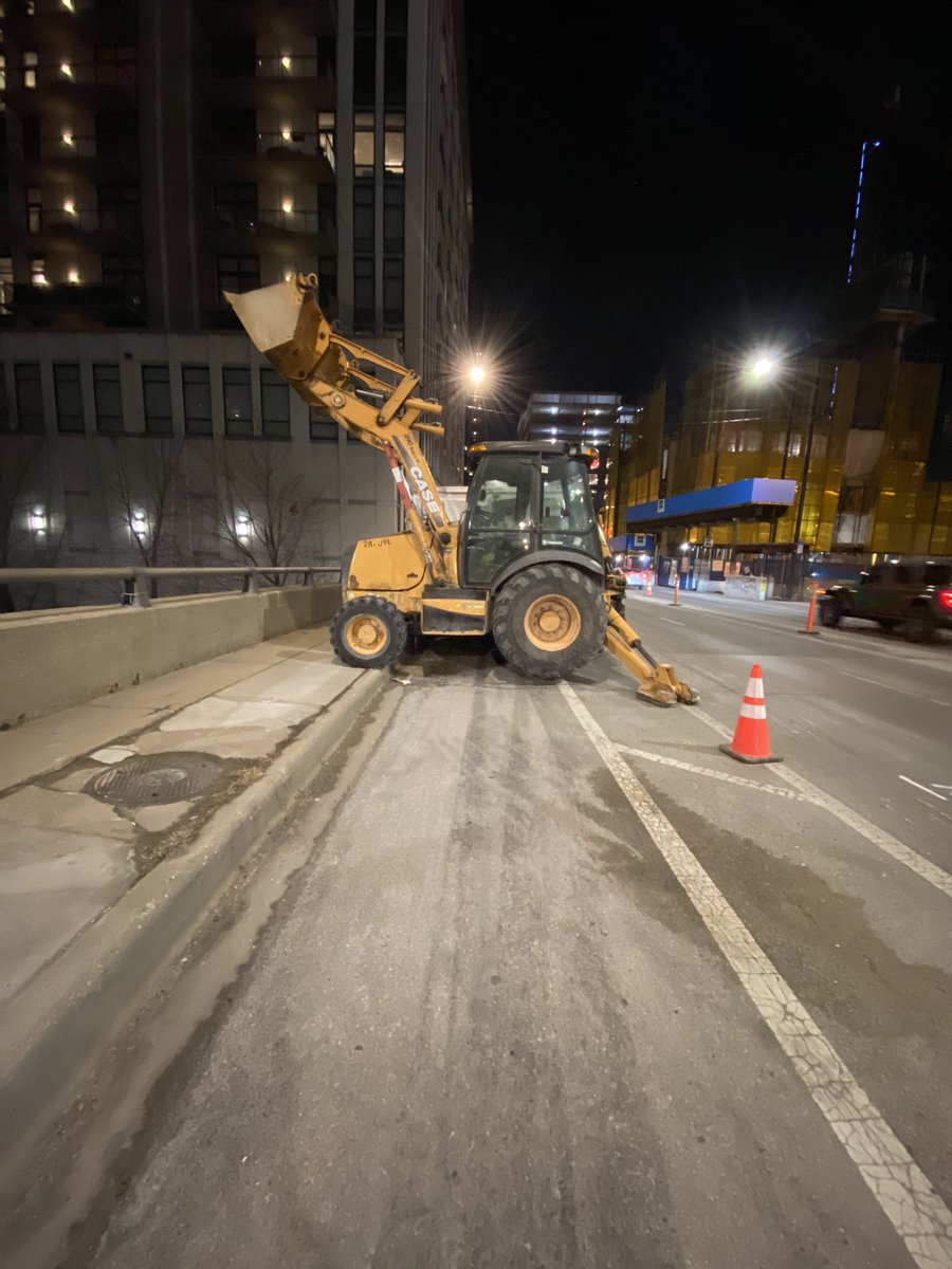 Construction on the north bound side of Halsted near Halsted/Wayman
