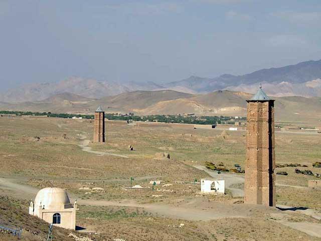 The minaret of Bahram Shah is one of two monumental towers at Ghazni. It is located in a ruin field that also contains a number of Ghaznavid tombs and palaces. An inscription on the minaret states that Bahram Shah, a Ghaznivid ruler who reigned from 1117-1153/511-547 AH.