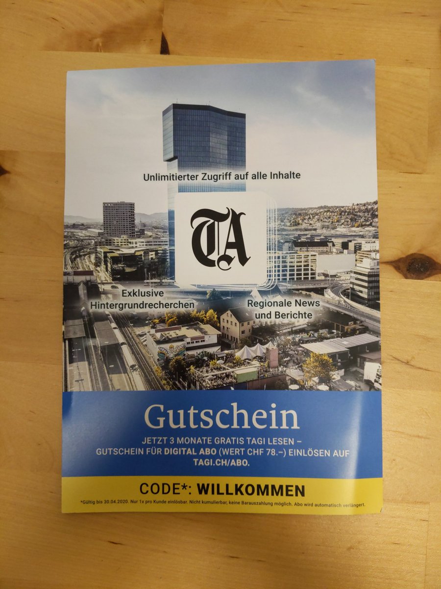 Jemand Interesse an einem Gratis Tagi Abo?