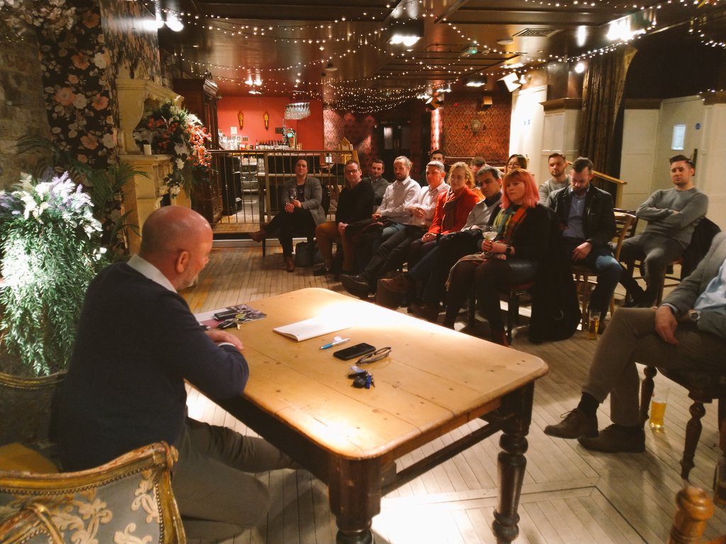 JGSouter_NE_LEP's tweet photo. Brilliant to have #highpotential participants from Cohorts 1 &amp; 2 in the house tonight for our 1st social / mixer! 

We're big on peer support, &amp; we welcome Craig Huntington from our @GrowthHubNE Scaleup North East programme to plant the seeds to go big. https://t.co/0zYpNJHlef