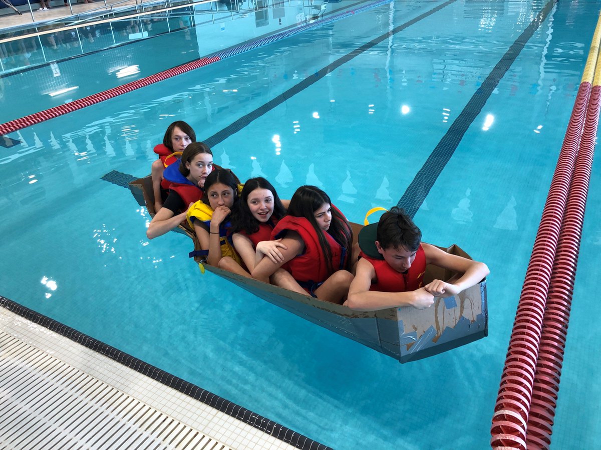 skillsontario's tweet photo. RESULTS from today's Elementary Cardboard Boat Race Championships: Bronze went to Pic River Elementary School from the Ojibways of the Pic River First Nation (who also had the highest weight of 612 lbs!), and Silver &amp; Gold went to Pope John Paul II from Thunder Bay CDSB! 👏 https://t.co/DYJ5QvZn8O