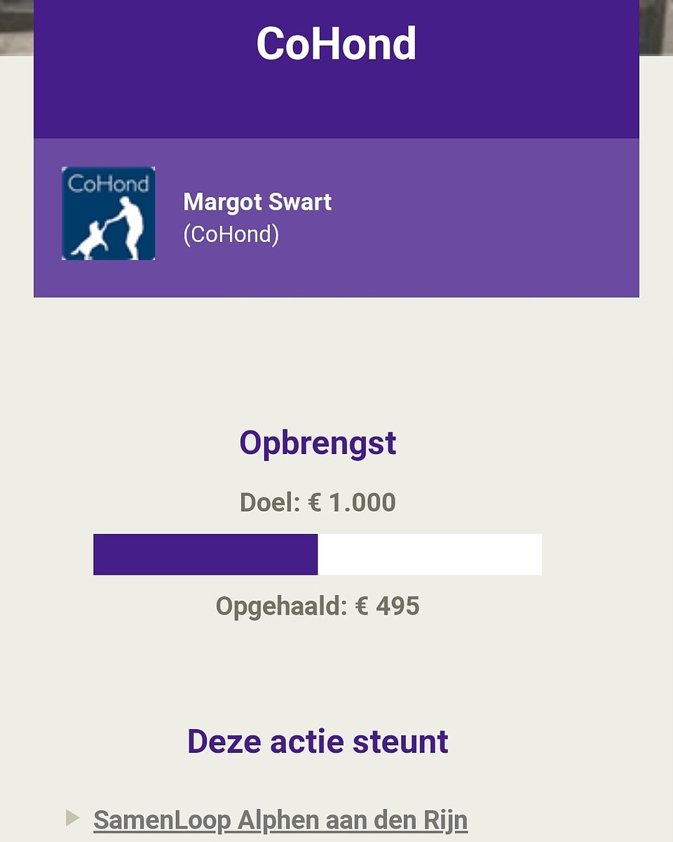 Margot_CoHond's tweet photo. 😱 Wow! Al €495,- opgehaald met ons team voor @SamenLoopAlphen 2020.
.
❤️ Dank aan alle sponsors ❤️
.
Help mee ons doel te behalen!
.
⚠️👇🏻 Klik hier 👇🏻⚠️ en steun ons ook.
https://t.co/x2sz1U90DG
.
#samenloopvoorhoop #alphenaandenrijn #cohond #love #samensterk #kwf https://t.co/D579MbFGWA