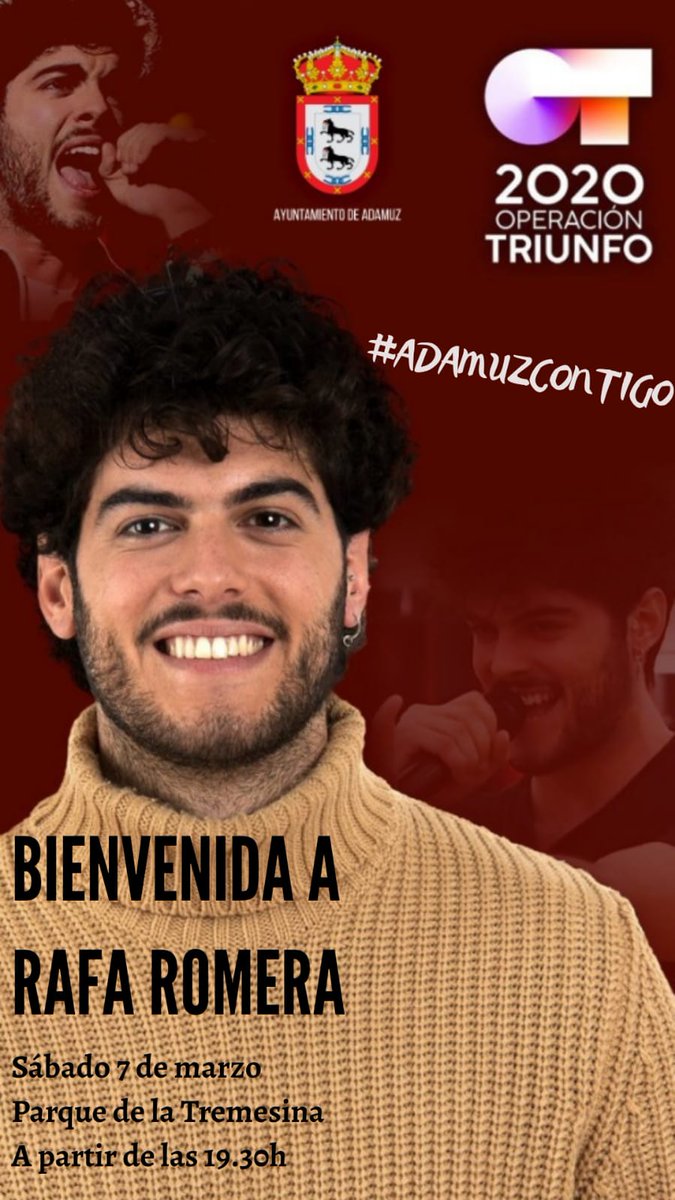 CFORafaR's tweet photo. Pequeño homenaje a Rafa Romera, de su familia y amigos, por su paso por el concurso @OT_Oficial. Te esperamos en Adamuz (Córdoba). Difundir🎤🎶♥️ https://t.co/yzMOtRD4Fv