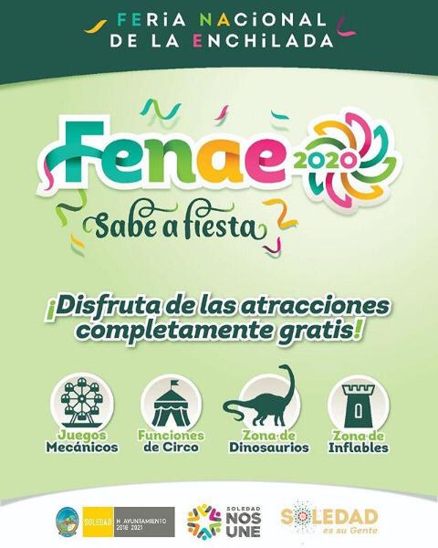 MunicipioSGS's tweet photo. #Soledad #SabeAFiesta || #FENAE2020 contará con más y mejores espectáculos gratuitos. Nota: https://t.co/OTmdKlMs3w https://t.co/jnzmoCwRbj
