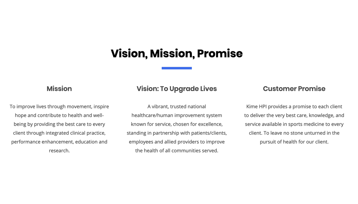 KIME_PT's tweet photo. Our vision, mission, and promise. Learn more about our philosophy at https://t.co/JFbOvWqqED.
--
#kimehpi #sportsmedicine #performancept #physicaltherapy #physicaltherapist #strength https://t.co/I7A4KG1QK7