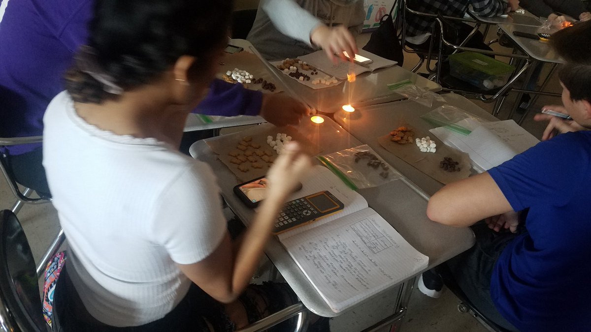 lyders0220's tweet photo. Limiting reagents with s'mores... always a winner! The mood was set and we ended with @padlet to check Ss learning. @SRattlerscience @SMCISD_AVID #PreAPChemLife https://t.co/GGmc9DrtSe