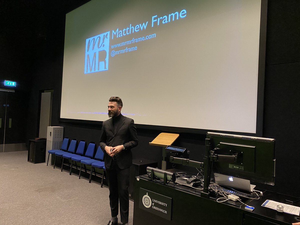 GREdesignSchool's tweet photo. Whatโs happening TONIGHT
@mrmrframe #MatthewFrame on a talk about โInk on Paperโ and how communication design can shape our perspectives from #india to the #LondonRiots
NOW @schoolDesignUoG and the #DesignRoast #openLectureSeries @UniofGreenwich #visualcommunication https://t.co/phRSC3GGLw