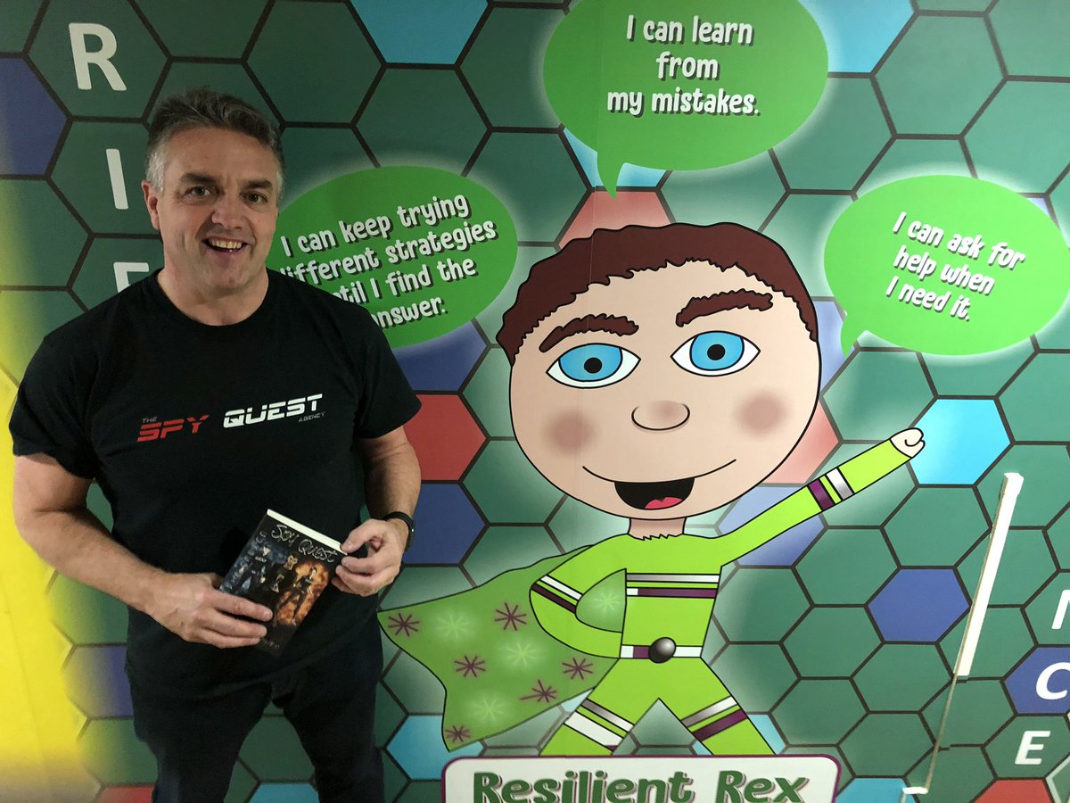 MrBrown_SPS's tweet photo. Brilliant to hear from @goutcherd today. Spoke about his brilliant book that combines stories and AR! 📚 He also spoke about his resilience in achieving his dreams like our learning character Resilient Rex! 🌟Thanks David! @StenhousemuirPS https://t.co/2q31d5CAJX