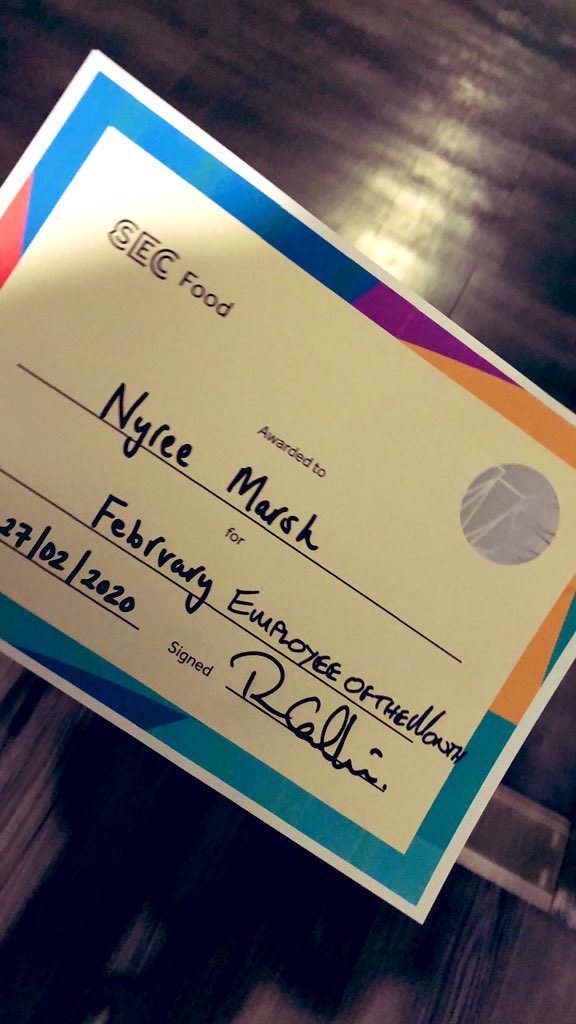 Nyree_Marsh's tweet photo. So delighted to have been awarded Employee of the Month for February at work 🏆
Massive thank you to my colleagues at SECFood for nominating me in the first place! Very grateful indeed 🥰 https://t.co/un3JWKvRhN