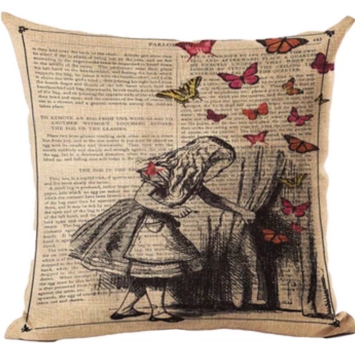 zpshopper's tweet photo. £9.95 Alice in Wonderland cushion cover @Victoriana_Ltd #DIYeCommerce https://t.co/2iMlzZ1ggl https://t.co/hHYENeZroq