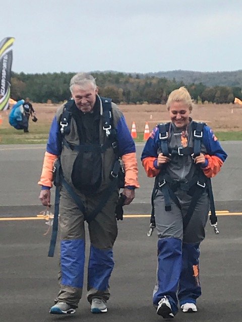 To celebrate my 80th birthday I went skydiving with one of my granddaughters, Caroline Murphy.
