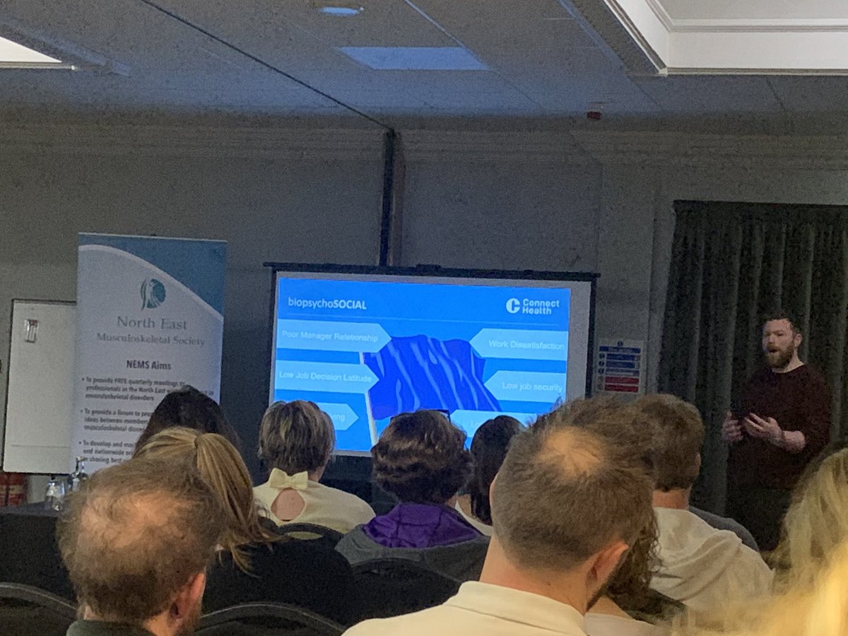 DarrenFinnegan2's tweet photo. All things occupational health - #mskatwork with our very own @ashjamesphysio
- perceived lack of recognition
- perceived uncertainty
- perceived lack of workplace accommodation
- load is important but how we load is less so! @Connect_Health_ https://t.co/MxjjdMqbeq