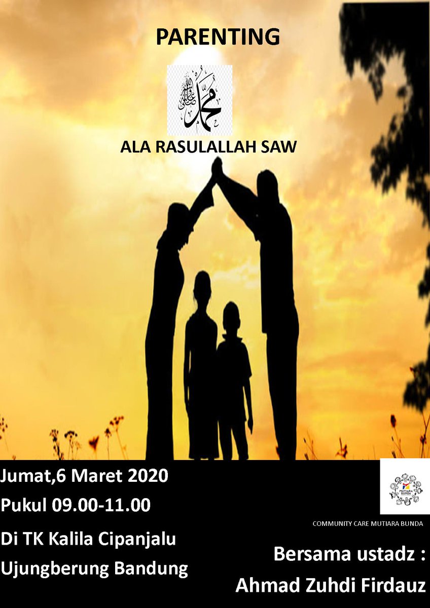 Parenting Ala Rasulallah Kini kembali hadir di tk kalila cipanjalu ujung berung bandung Tgl 6 Maret 2020 pukul 09.00 - 11.00 bersama ustadz Ahmad Zuhdi Firdaus

#parenting
#comcaremutbun
#comcareprogram
#eduvolunteer
#berbagiilmu
#berbagimanfaat
#relawanmengajar